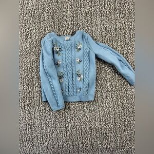 Gymboree Light Blue Floral Sweater